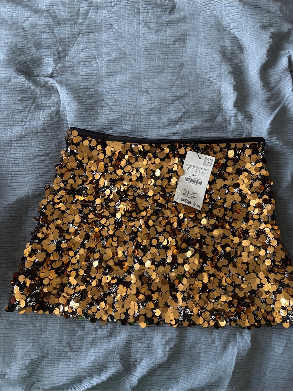 Zara Sequin Mini Skirt - Gold